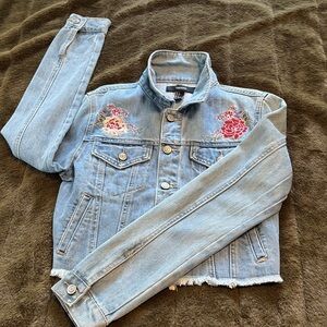 Forever 21 Blue and Red Jean Jacket